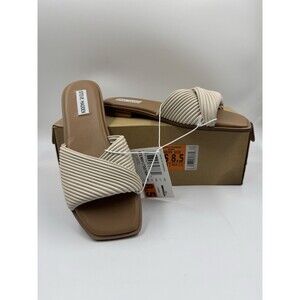 Steve Madden’s LIMITT Women's Cross Textured Bone Leather Sandal Size-8.5 NEW